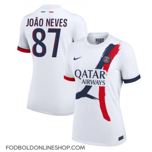 Paris Saint-Germain Joao Neves #87 Udebanetrøje Dame 2024-25 Kortærmet